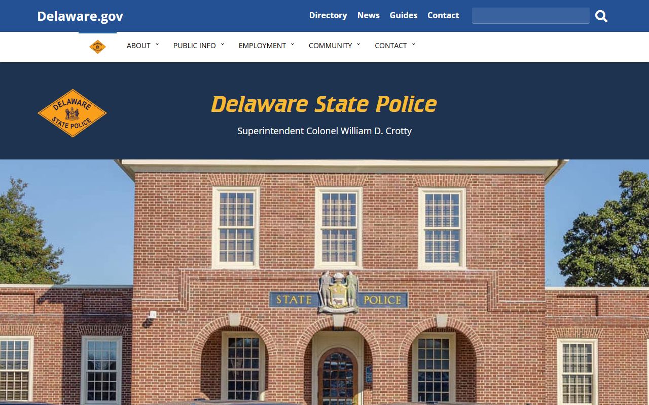 Delaware State Police resources for Delaware City 24 Hour Booking