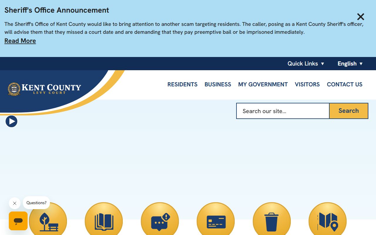 Kent County government offices for 24 Hour Booking requests