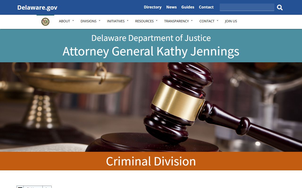 Delaware DOJ Criminal Division for 24 Hour Booking prosecution